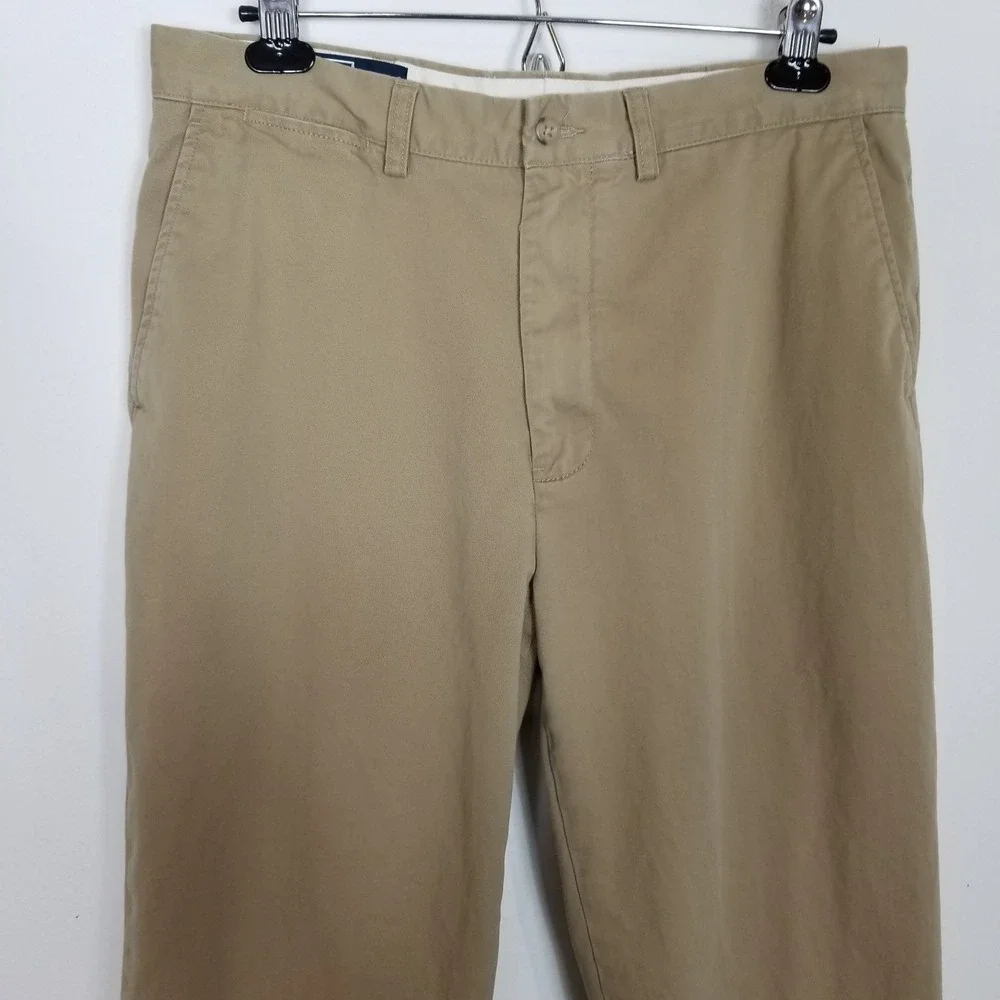 VTG Polo Ralph Lauren Men Cotton Chino Pants Sz 34‎ x 30 Khaki Classic Preppy - Picture 2 of 6